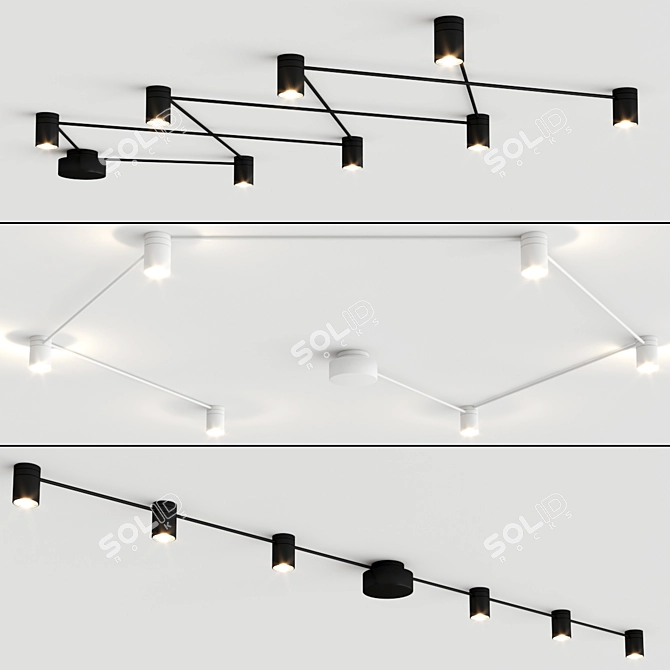 Dynamic LED Ceiling Lamp, PIVOT 3D model image 2