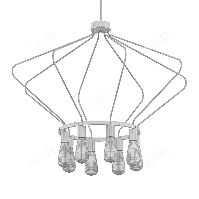 Vintage Hangar Chandelier 3D model image 2