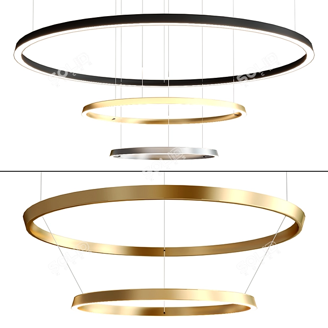 Sleek Circle Pendant: Compendium Circle by Luceplan 3D model image 1