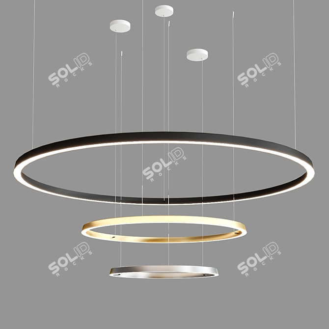 Sleek Circle Pendant: Compendium Circle by Luceplan 3D model image 2