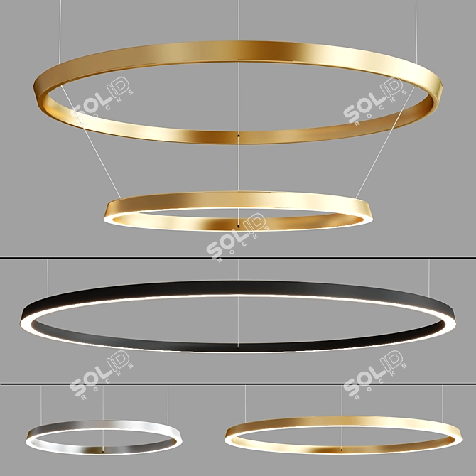 Sleek Circle Pendant: Compendium Circle by Luceplan 3D model image 3