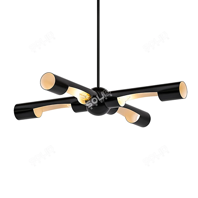 Classy Black Chandelier: Novato 3D model image 1
