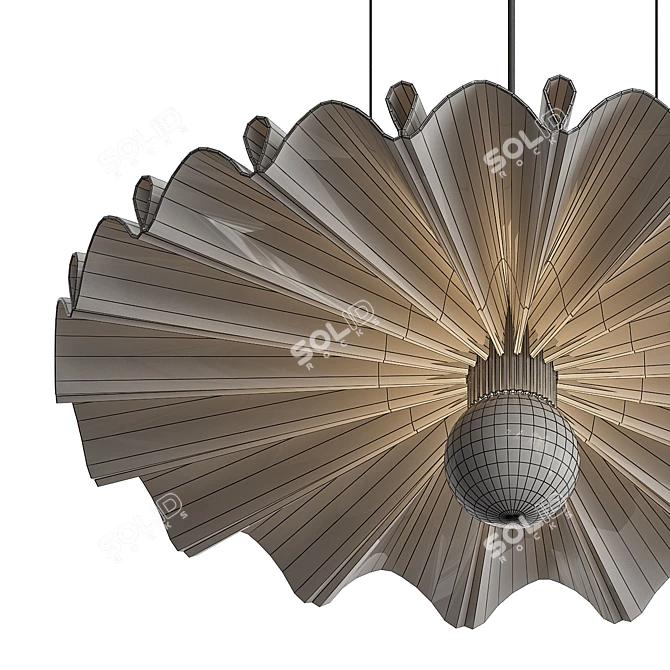 BuzziPleat Light: Felt Hanging Acoustic Panel with Integrated Lighting 3D model image 3