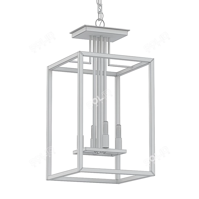 Quadra Modern Chandelier 3D model image 2