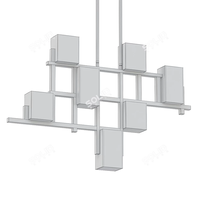 City Lights Chandelier: Illuminate with the New York Vibe 3D model image 2