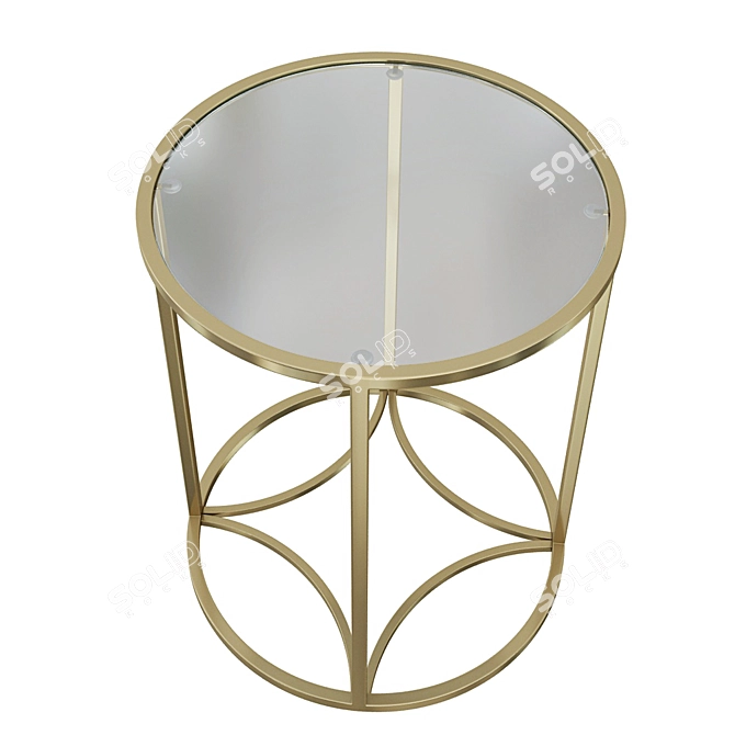 Gold Glam Glass Side Table 3D model image 3