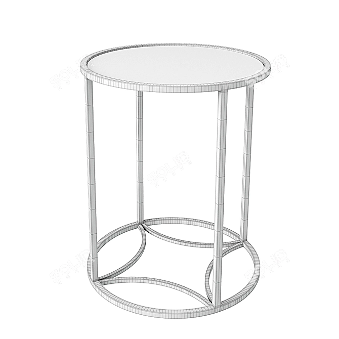 Gold Glam Glass Side Table 3D model image 4