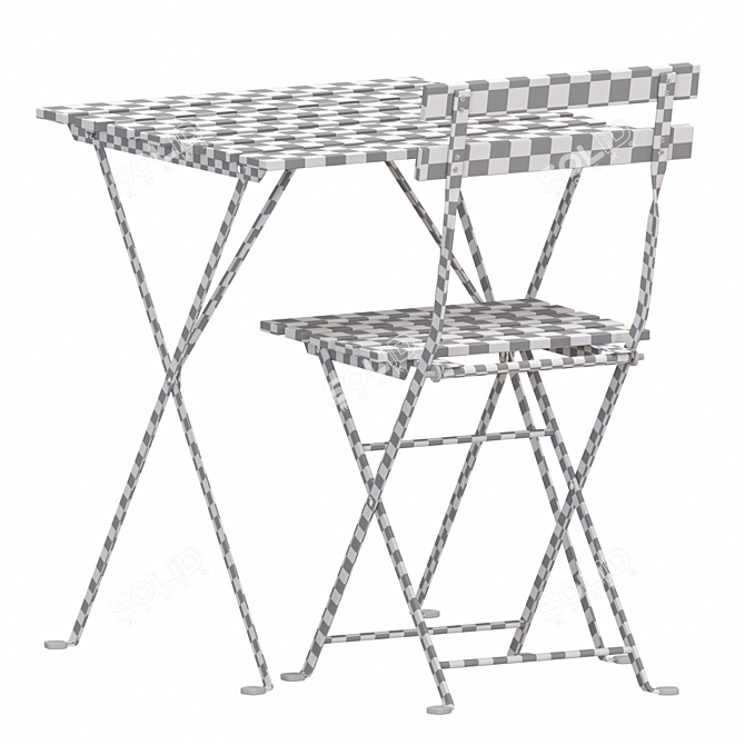 Stylish Outdoor Table and Chairs Set 3D model image 6