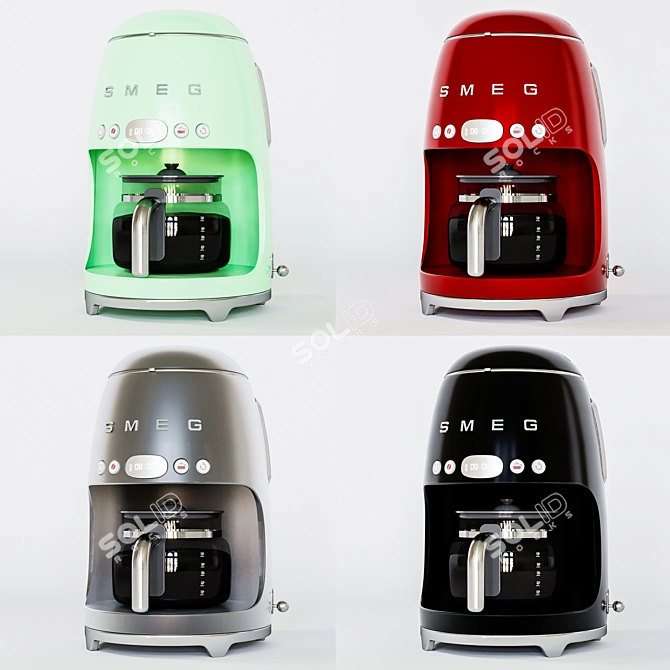 Sleek Smeg Set01 Kitchen Appliance 3D model image 5