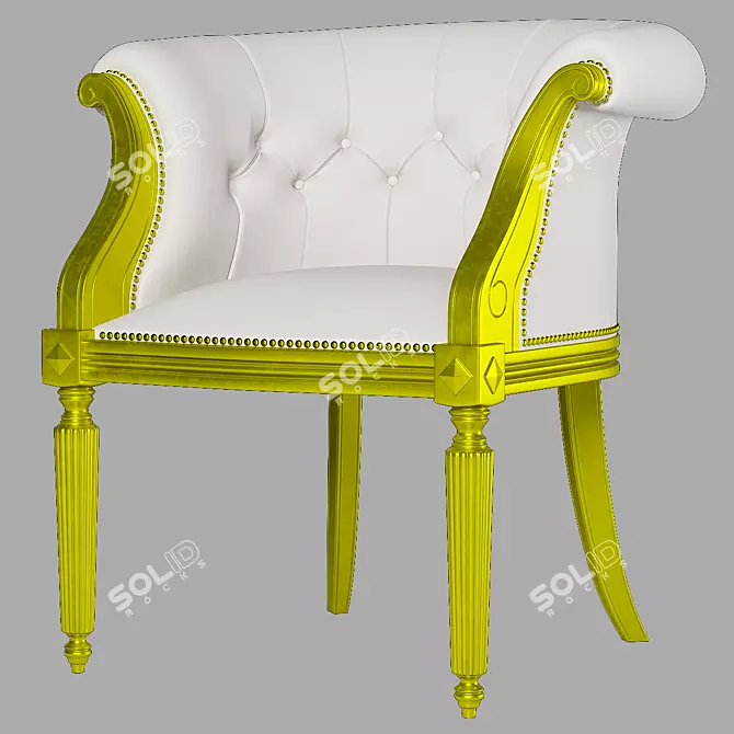 Elegant Louis XV Armchair 3D model image 1