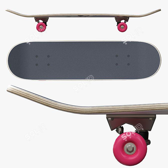 Pro Skateboard 02: High-Quality Textures, Precise Geometry 3D model image 2