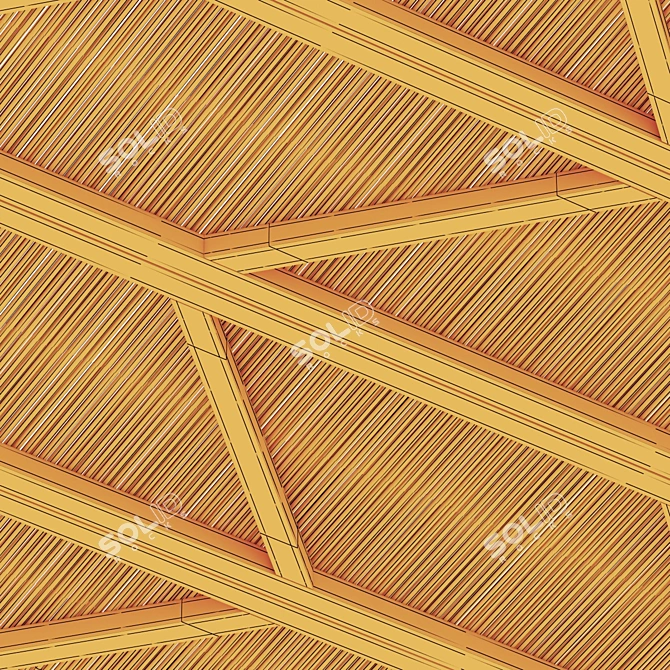 Sleek Ceiling Branch Design 3D model image 7