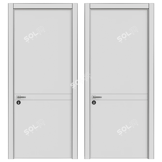 Sleek Interior Door: 2200 / 980 mm 3D model image 2