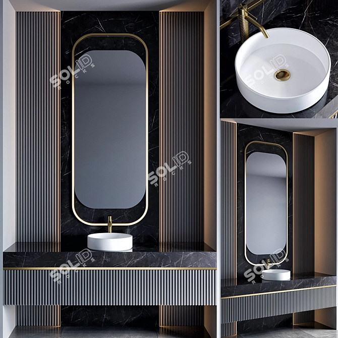 Elegant Gessi Bathroom Furniture 3D model image 1