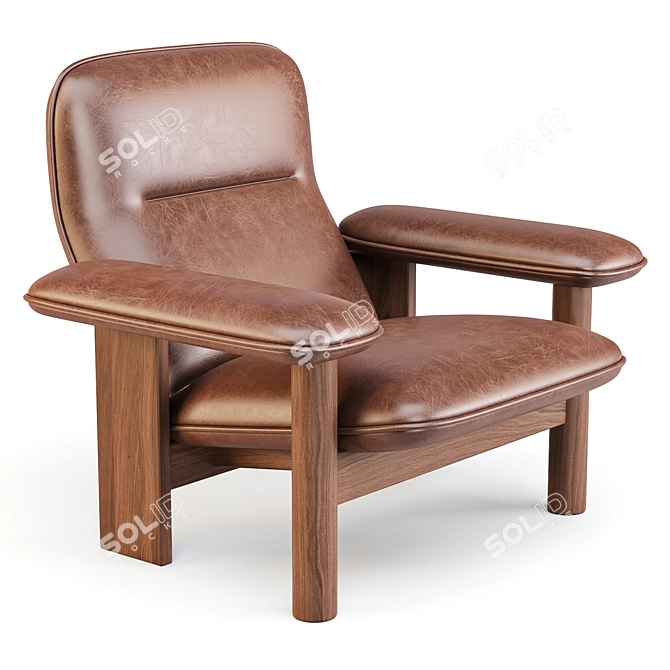 Brasilia Lounge Chair: Mid-Century Comfort in Scandinavian Style 3D model image 1