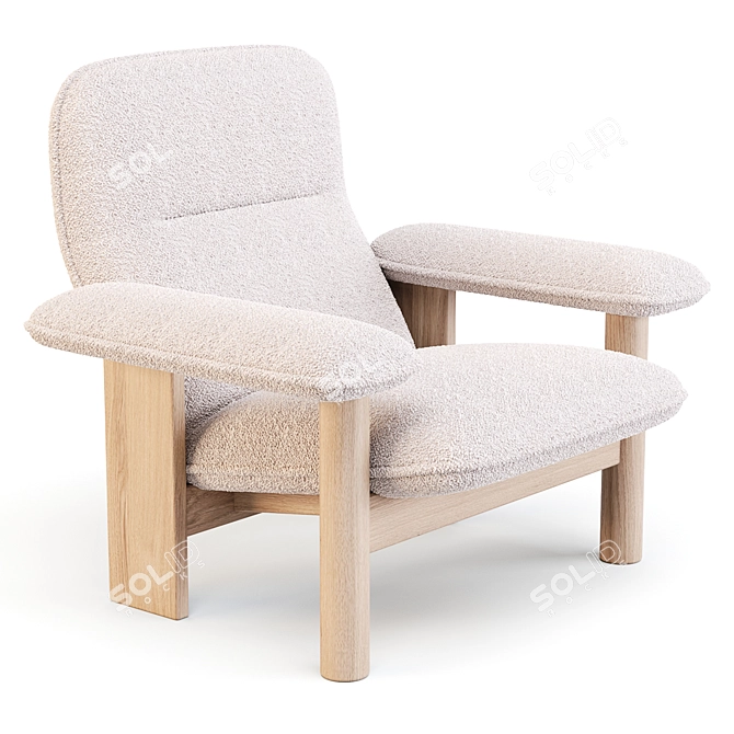 Brasilia Lounge Chair: Mid-Century Comfort in Scandinavian Style 3D model image 2