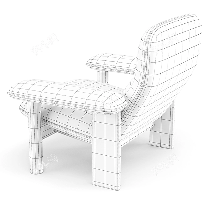 Brasilia Lounge Chair: Mid-Century Comfort in Scandinavian Style 3D model image 5