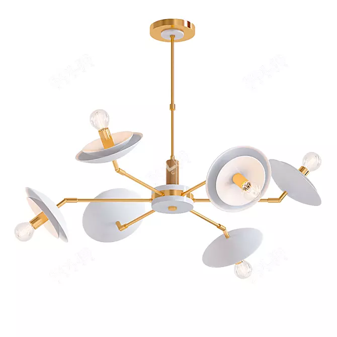 Sleek Saucer Lighting Fixture 3D model image 1