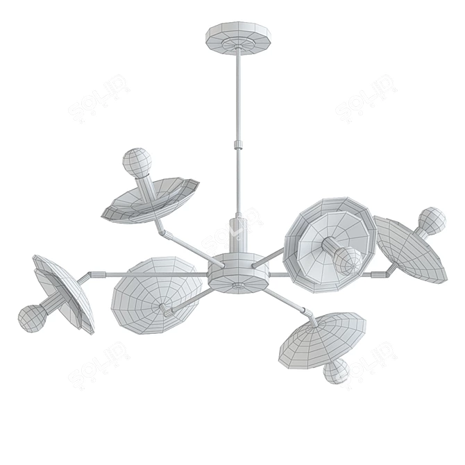 Sleek Saucer Lighting Fixture 3D model image 2