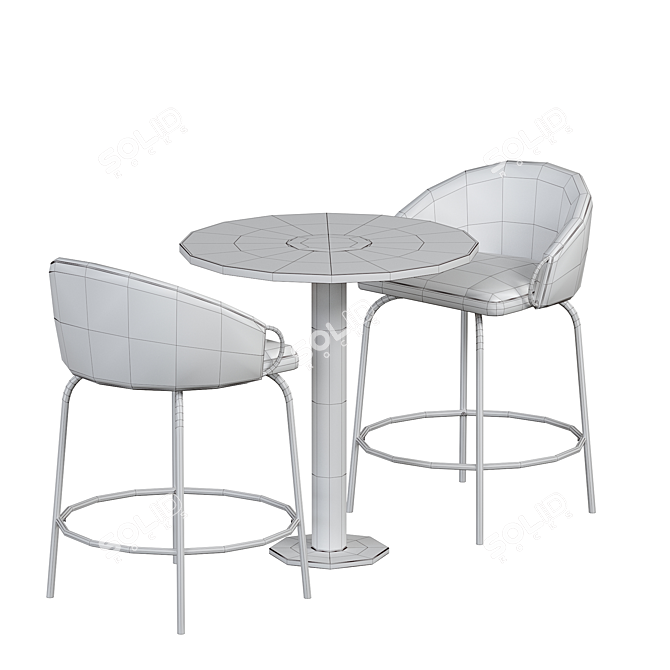 Elegant Claire Counter Bar Table 3D model image 4