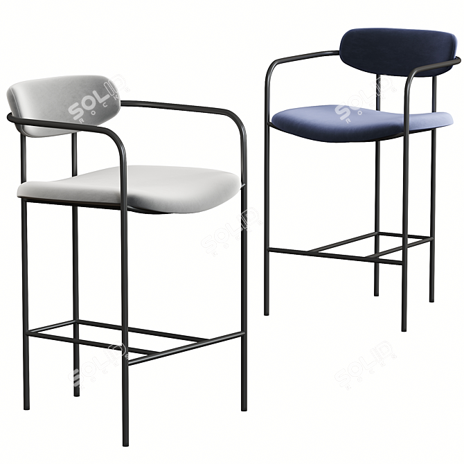 Sleek Parker Stool for Stylish Seating 3D model image 1