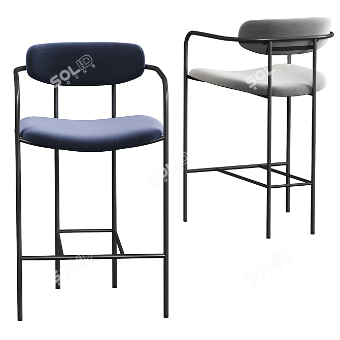 Sleek Parker Stool for Stylish Seating 3D model image 2