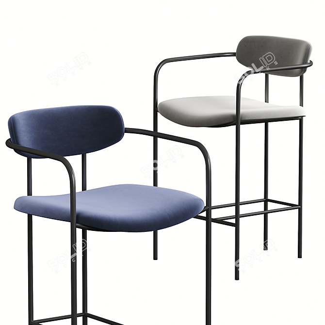 Sleek Parker Stool for Stylish Seating 3D model image 3