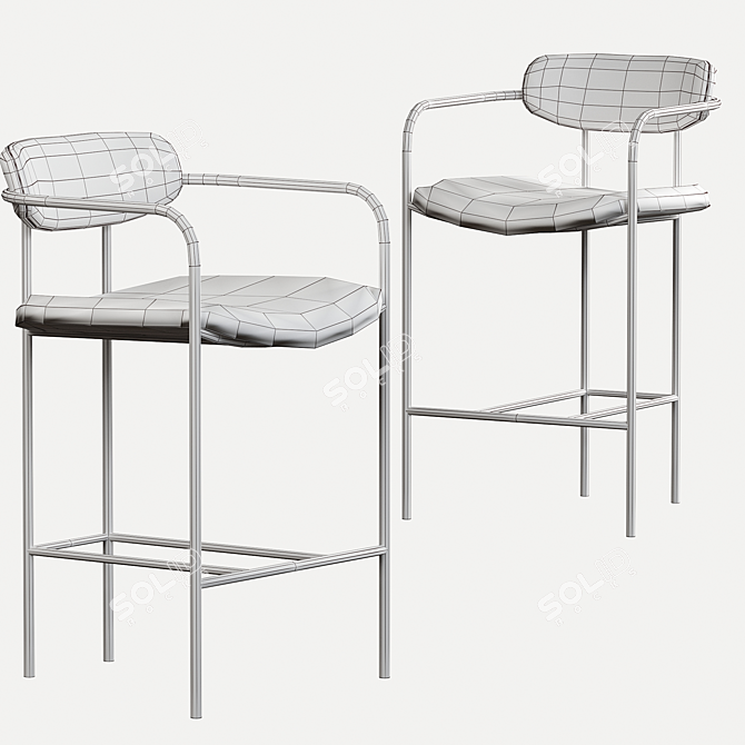 Sleek Parker Stool for Stylish Seating 3D model image 4