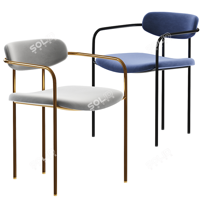 Modern Parker Dining Chair 3D model image 2