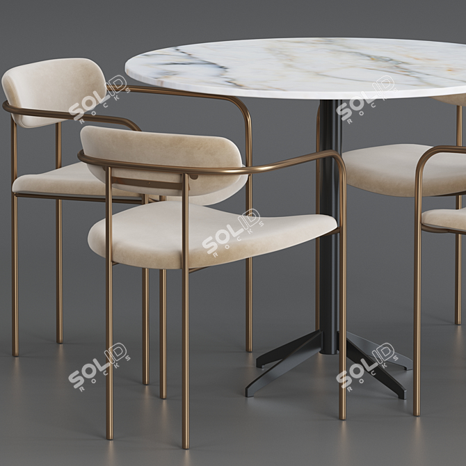 Parker Round Dining Table: Elegant and Stylish 3D model image 3