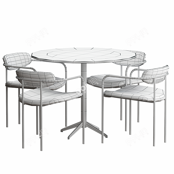 Parker Round Dining Table: Elegant and Stylish 3D model image 4