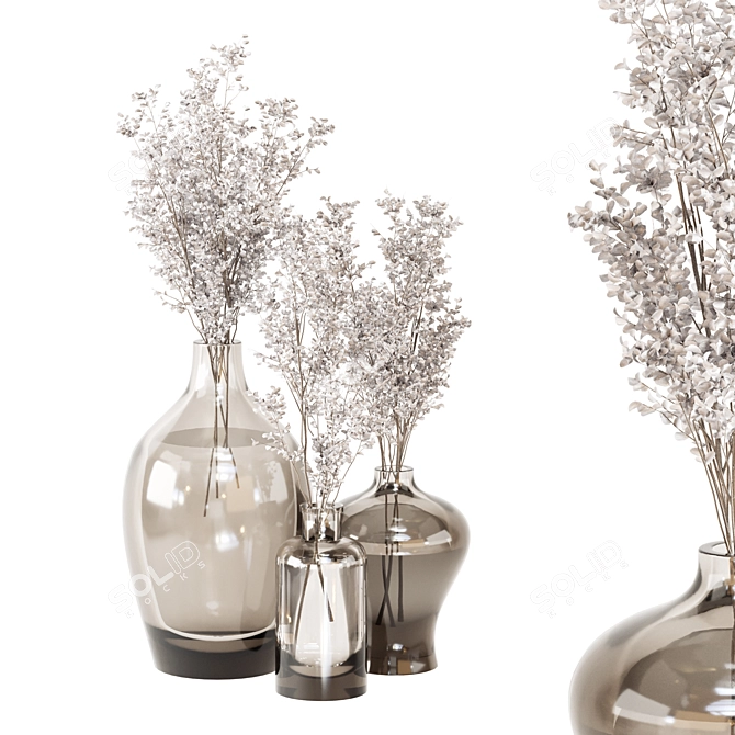 Glass Pot Plants: Indoor Greenery 3D model image 8