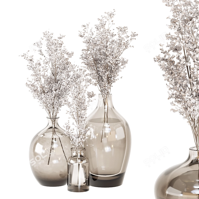 Glass Pot Plants: Indoor Greenery 3D model image 9
