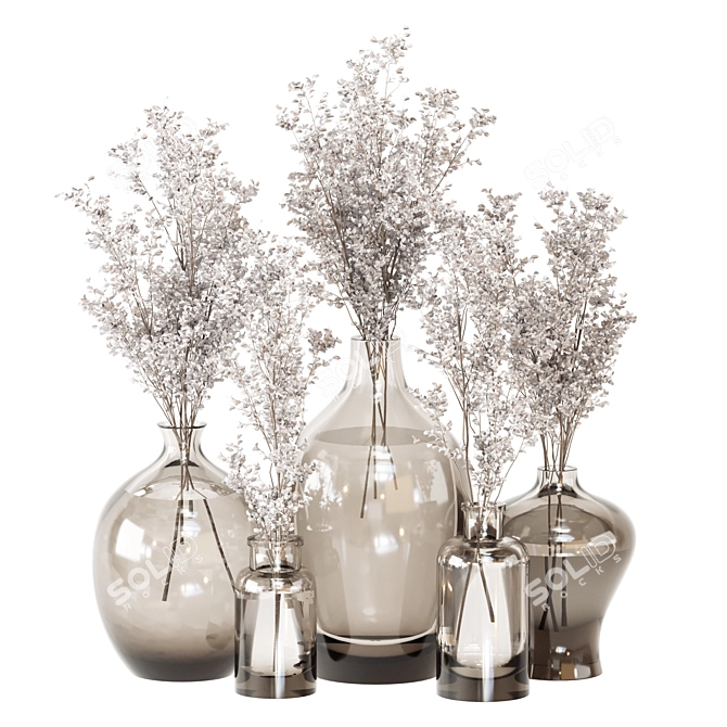 Glass Pot Plants: Indoor Greenery 3D model image 10