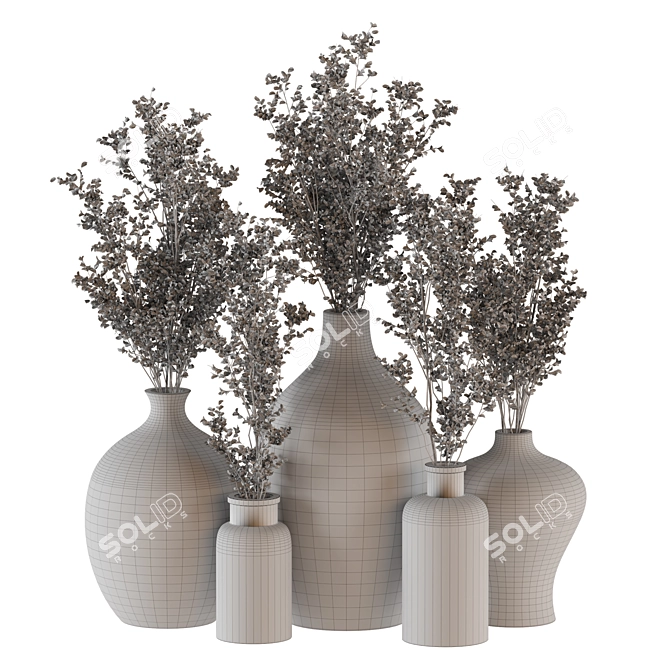 Glass Pot Plants: Indoor Greenery 3D model image 12