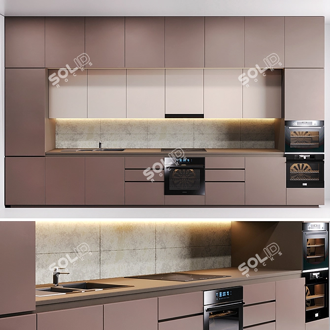 Corona Redner 5: Stylish Kitchen Design 3D model image 2