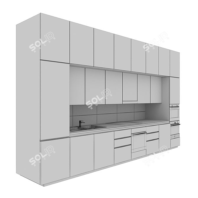 Corona Redner 5: Stylish Kitchen Design 3D model image 1