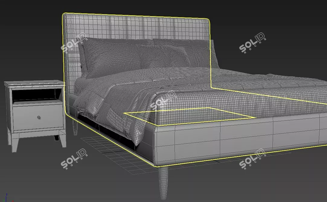 Elegant IKEA IDANAS Bed: Stylish Design & Superior Comfort 3D model image 6