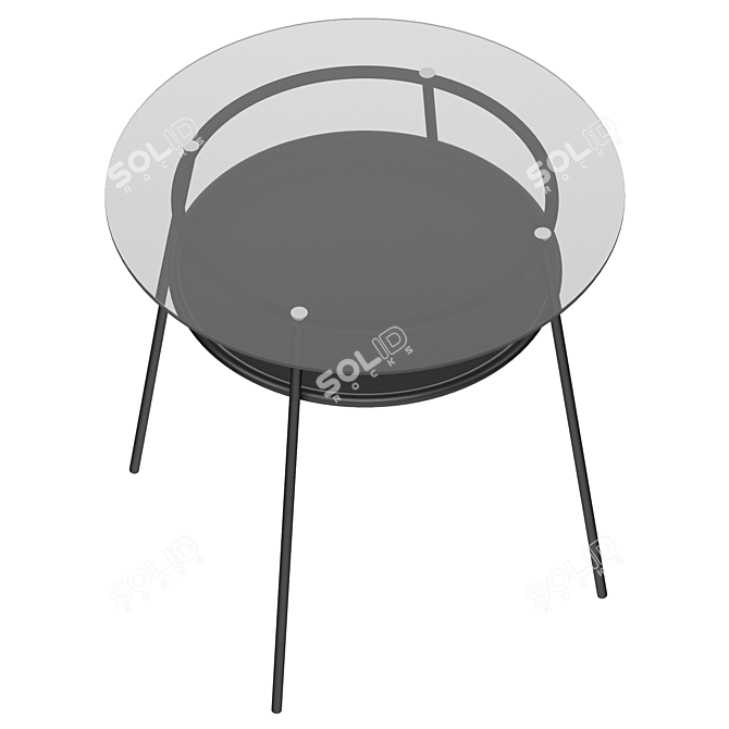 Sleek Black Metal Coffee Table 3D model image 2