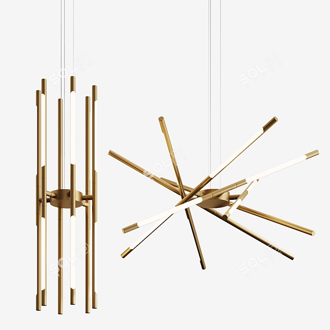 Modern Modular Pendant Light 3D model image 1