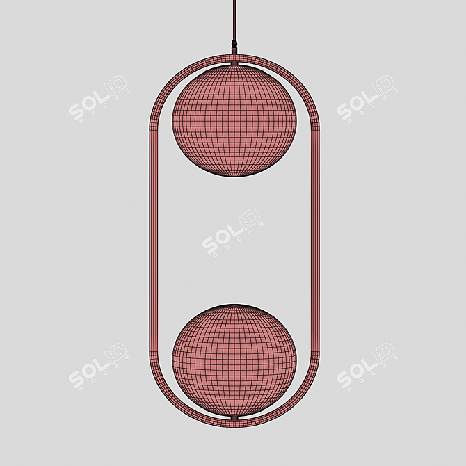 Ring Duo Pendant Light 3D model image 2