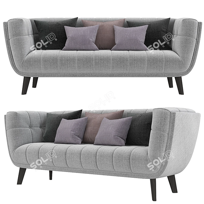 Modway Bestow Sofa - Upholstered Fabric Couch 3D model image 2