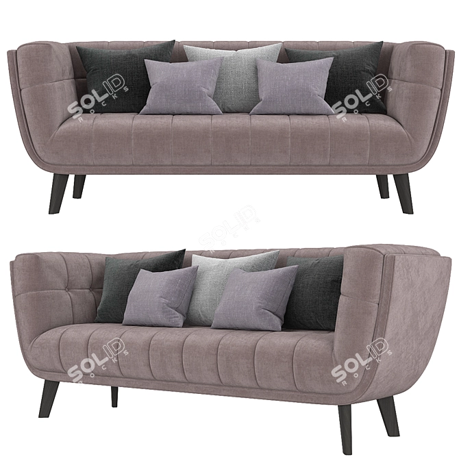 Modway Bestow Sofa - Upholstered Fabric Couch 3D model image 3