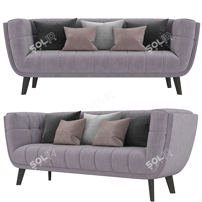 Modway Bestow Sofa - Upholstered Fabric Couch 3D model image 4