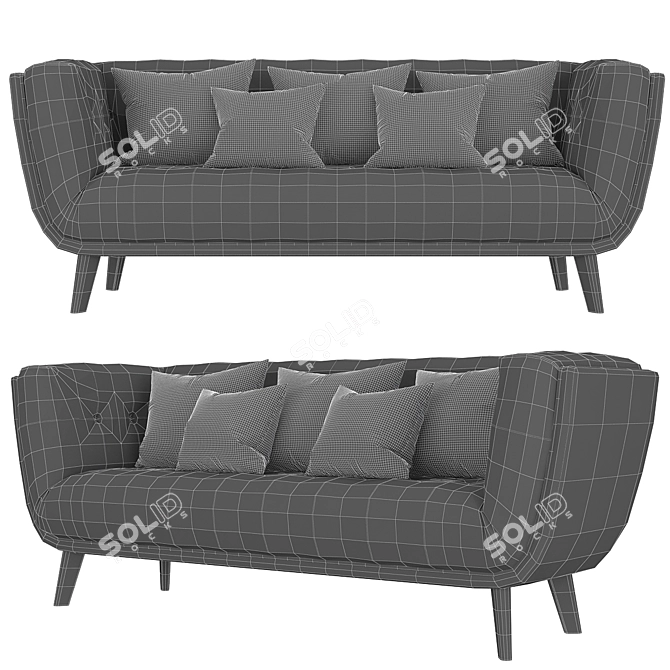 Modway Bestow Sofa - Upholstered Fabric Couch 3D model image 6