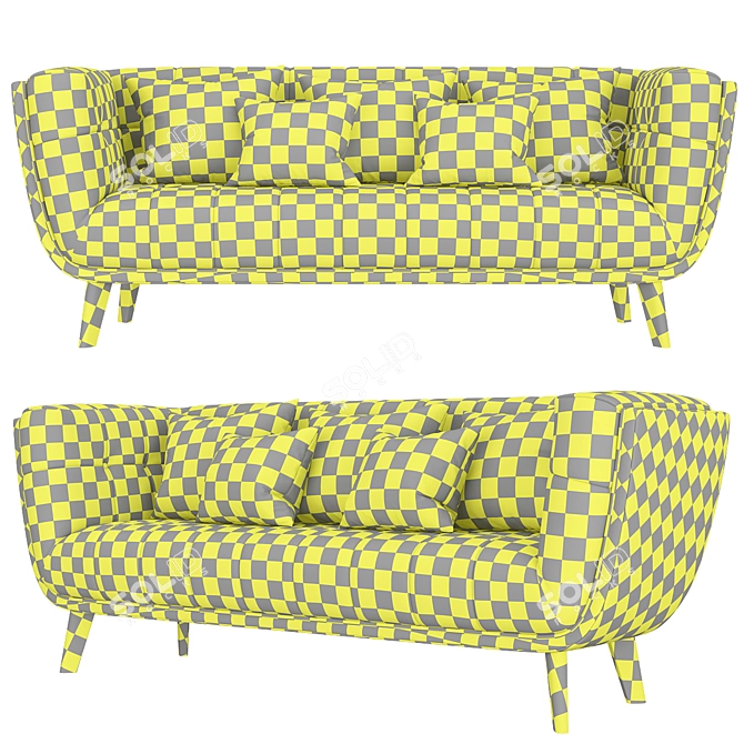 Modway Bestow Sofa - Upholstered Fabric Couch 3D model image 7