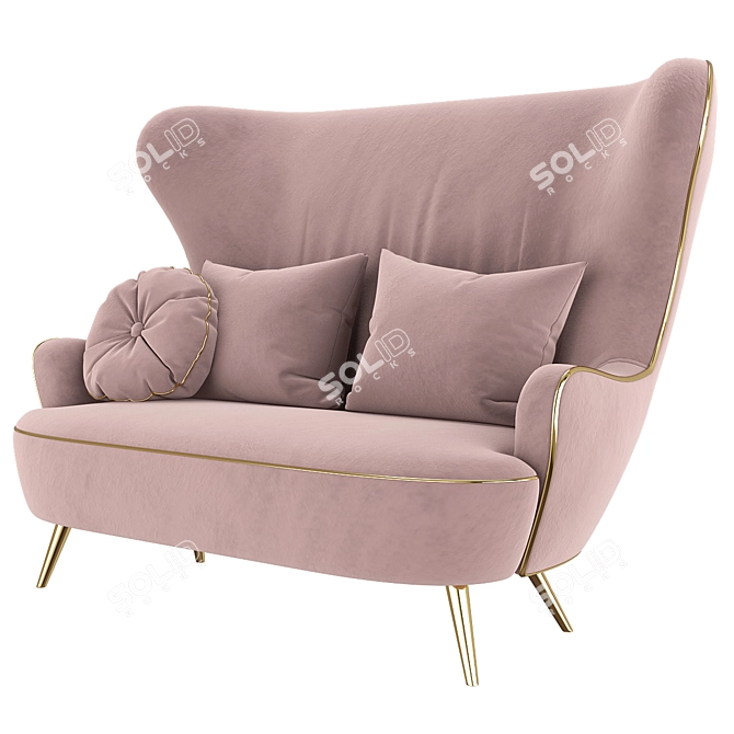 Elegant Wingback Sofa: Tom Dixon Design 3D model image 4