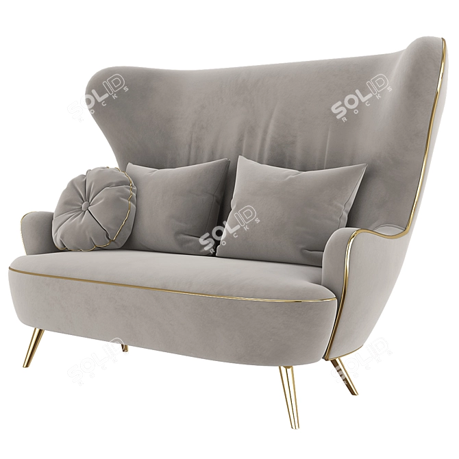 Elegant Wingback Sofa: Tom Dixon Design 3D model image 5