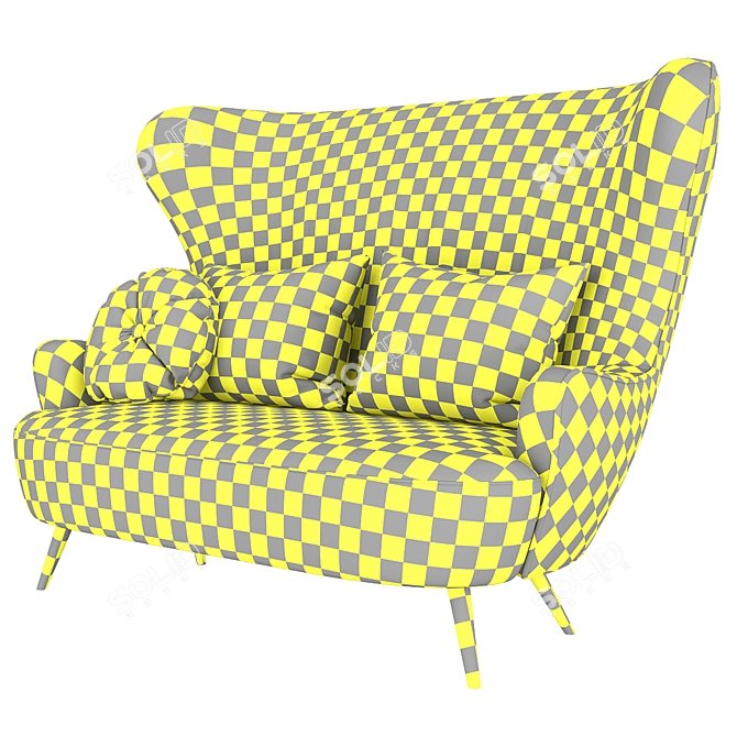 Elegant Wingback Sofa: Tom Dixon Design 3D model image 7