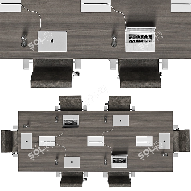 Brown Modern Conference Table 3D model image 3